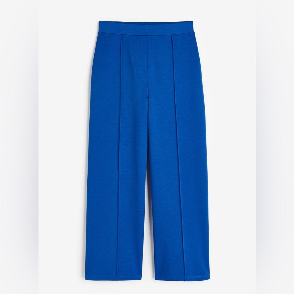 H&M Cobalt Blue High Rise Wide Leg Ponte Pull-On Pants Size S